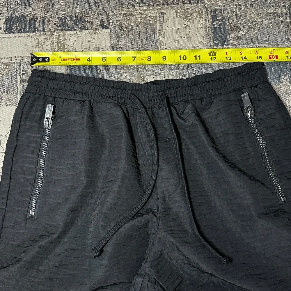Forever 21 Mens Slim Fit Textured Jogger‎ Pants Medium Black Drawstring NEW